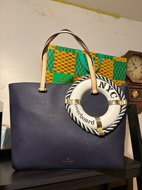 Kate Spade Expand Your Horizons Life Preserver Francis Tote RARE Like New